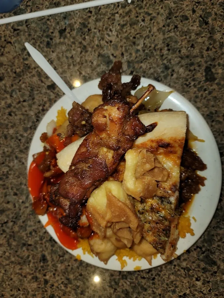 All the Meats Fried Rice Sweet & Sour Sauce Pizza